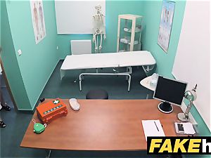 fake medical center petite ash-blonde Czech patient health test